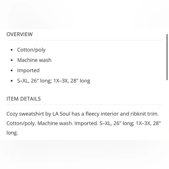 NWOT! LA SOUL Forest Print Sweatshirt, SMALL - Picture 7 of 7